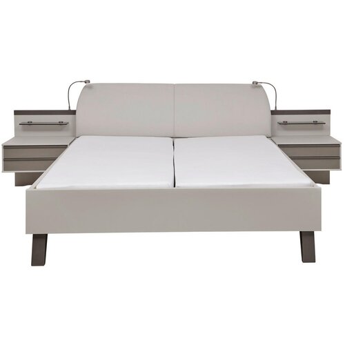 Dieter Knoll POSTELJNA GARNITURA 180 cm x 200 cm , steklo, tekstil, leseni material rjava, siva Slike