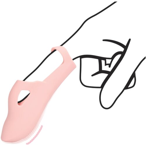 Loveline - rebrasti prstni vibrator (ružičasti) Slike