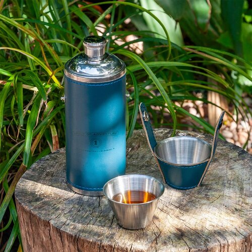Rex London Tamno plavi set pljoske i ča&amp;scaron;a 3 kom od nehrđajućeg čelika 220 ml Spirit of Adventure &amp;ndash; Slike