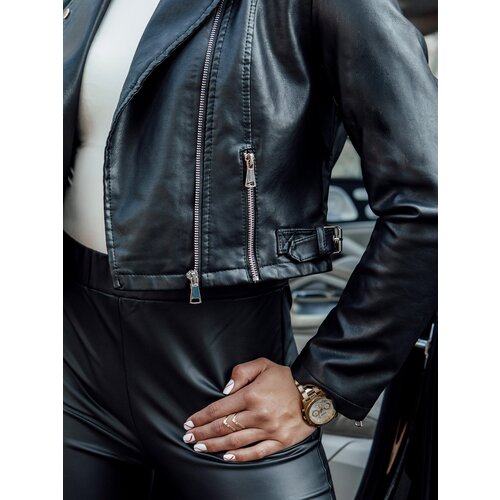 DStreet Women's leather jacket short ramonesse transitional BARBADOS black Cijene