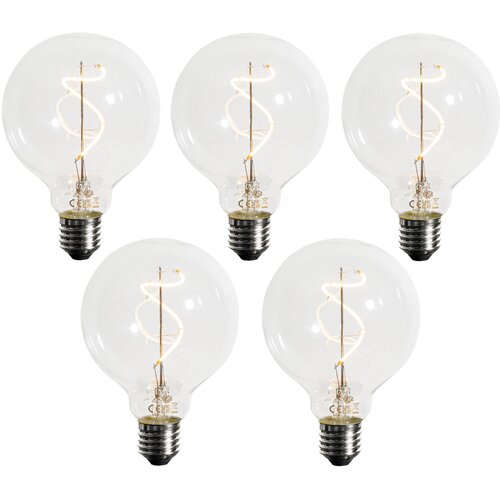 LUEDD Komplet 5 E27 zatemljiva LED spiralna žarnica G95 4W 270lm 2200K Cene