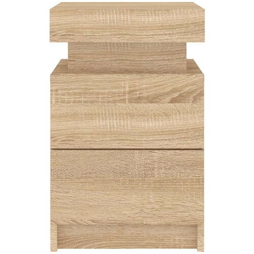 VidaXL Noćni ormarići s LED svjetlima 2 kom boja hrasta 35x39x55 cm Slike
