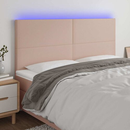  LED uzglavlje boja cappuccina 160x5x118/128cm od umjetna koža Cijene