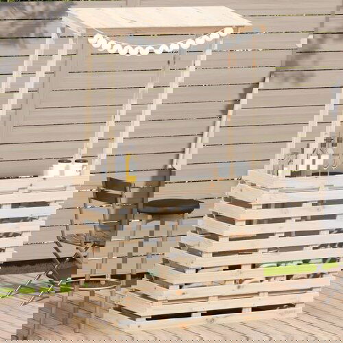 vidaXL Vanjski barski stol s krovom 112,5 x 57 x 195,5 cm masivno drvo Cijene