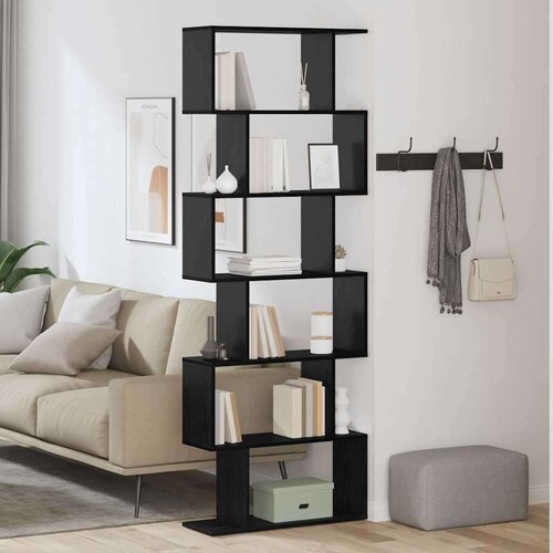 VidaXL Knjiga Kabinet Crni hrast 70x24x193.5 cm Inženjersko drvo Slike