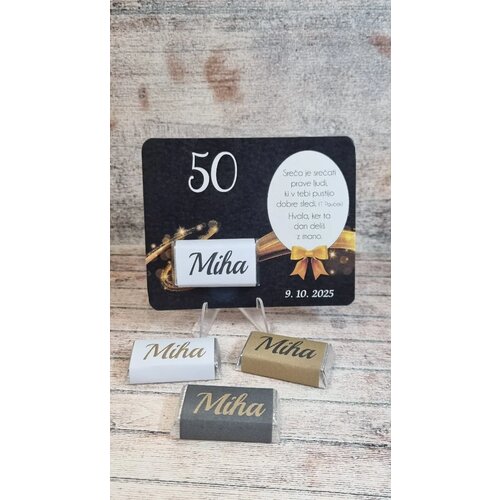  Sladka darilca za Abrahama – črna ploščica z zlatim motivom KABR 100-16e Cene