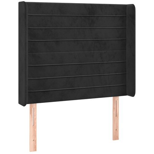 Maison Chic posteljno vzglavje - vzglavna omarica - nočna omarica z u&amp;scaron;esi črno 83x16x118/128 cm žamet, (21711086) Slike
