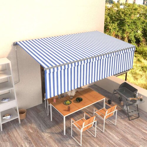  Automatska tenda na uvlačenje s roletom 5 x 3 m plavo-bijela Cijene