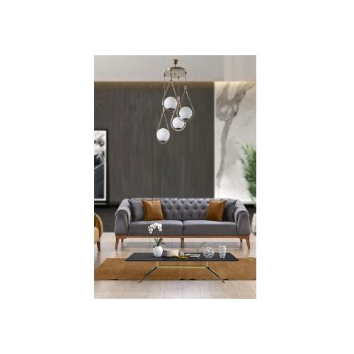 Opviq Damla 4 Lü Tepsili Beyaz Camlı Eskitme Sarkıt WhiteCopper Chandelier Cene
