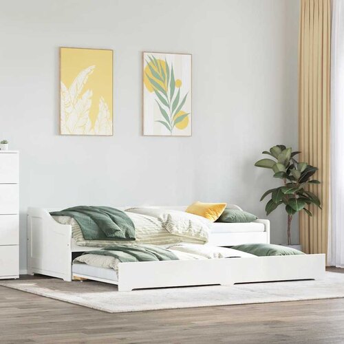 VidaXL Krevet na rasklapanje bez madraca IRUN bijeli 90x200 cm Slike