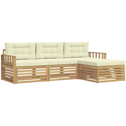 vidaXL Zunanja garnitura za sedenje 4 pcs Bela in krem Poliester, (5000280558) Cene