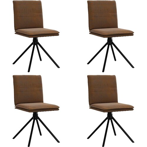 Maison Chic Jedilni stoli - Vzorci stoli 4 kosi rjavo umetno semiš usnje A847, (22032487) Cene