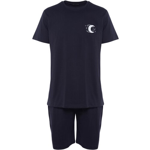 Trendyol Pajama Set - Navy blue - Graphic Slike