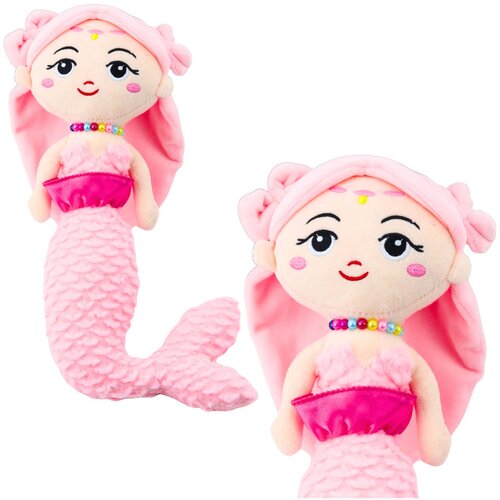  igračka sirena s pletenim repom 32 cm - roza Cene