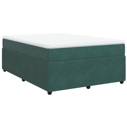 vidaXL Box spring postelja z vzmetnico temno zelena 140x200 cm žamet, (21310783) Cene