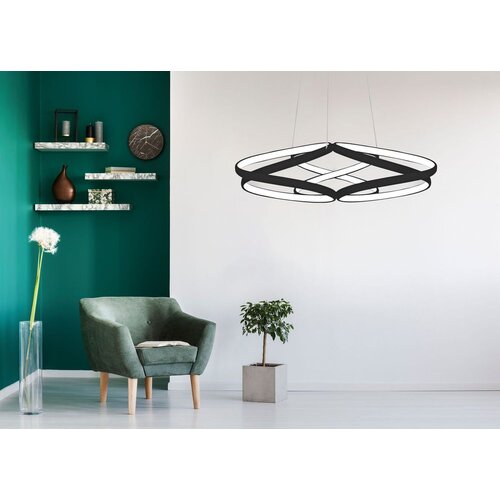 Toolight moderna led stropna svjetiljka + pilot app793-cp crni stan Slike