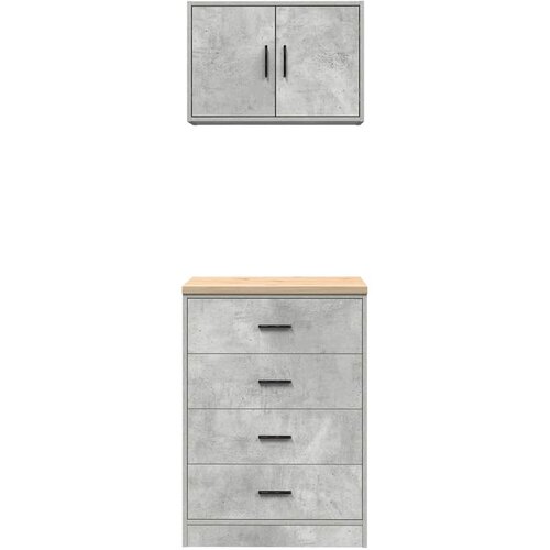  Garažni ormarići 2 kom siva boja betona od konstruiranog drva 60 x 51 x 85 cm Slike