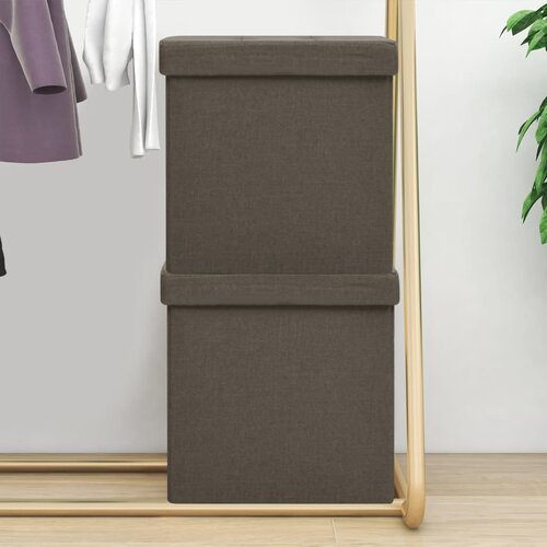 The Living Store Zložljiv stolček s prostorom za shranjevanje 2 kosa rjav - Stolček S Prostorom Za Shranjevanje, (21481979) Slike