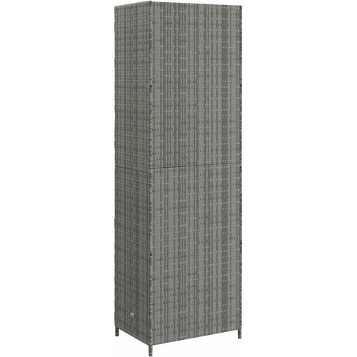  Vrtni ormarić za pohranu sivi 59 x 40 x 180 cm od poliratana Slike