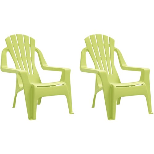 Maison Chic Vrtni stoli - Stol za vrt 2 kosa za otroke zelena 37x34x44cm PP videz lesa JS1492, (21879100) Cene