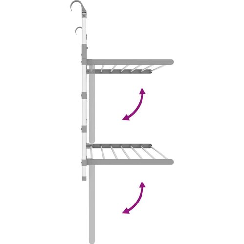  balkonsko stojalo za su&amp;scaron;enje perila 89x25x(60&amp;ndash;95) cm aluminij Slike