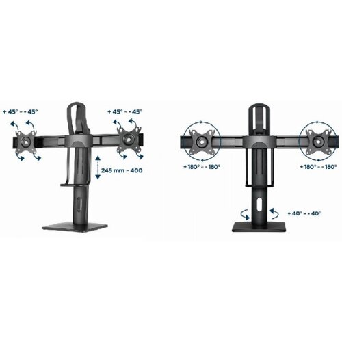 Gembird MS-D2-01 podesivi stoni drzac za dva monitor, tilt, 17-27 max.2x6kg Slike