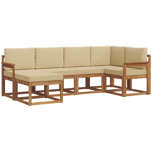  Set vanjskih sofa 6 kom. Prirodna i bež Smeđa 251 x 128,5 x 73 cm Slike