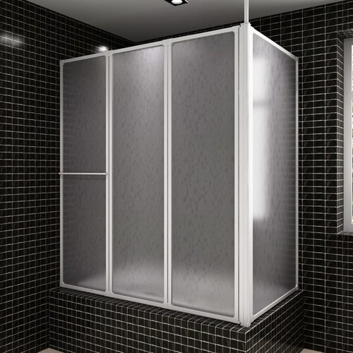 vidaXL Stena za tuš L oblike 70x120x137 cm 4 paneli zložljiva Cene