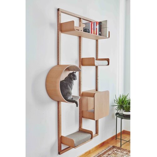 MiaCara Konstrukcija za mačje leži&amp;scaron;če Alto House Oak Natural &amp;ndash; Slike