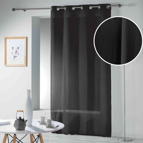 Douceur d int&amp;eacute;rieur Črna prosojna zavesa 140x280 cm Telma &amp;ndash; Slike