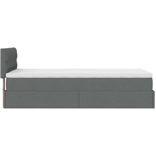 VidaXL otomanski okvir kreveta s madraca tamnosivi 90x200cm od tkanine Slike
