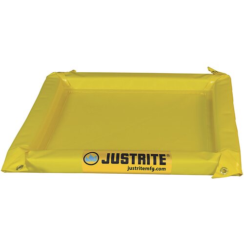 Justrite Univerzalna zložljiva kadica, prilagodljiva, zunanja višina 51 mm, prestrezna prostornina 19 l Cene