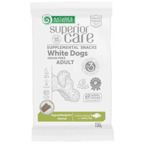 Natures Protection Nature’s Protection Poslastica za pse sa belom dlakom Hipoallergenic Dental, 150 g Cene