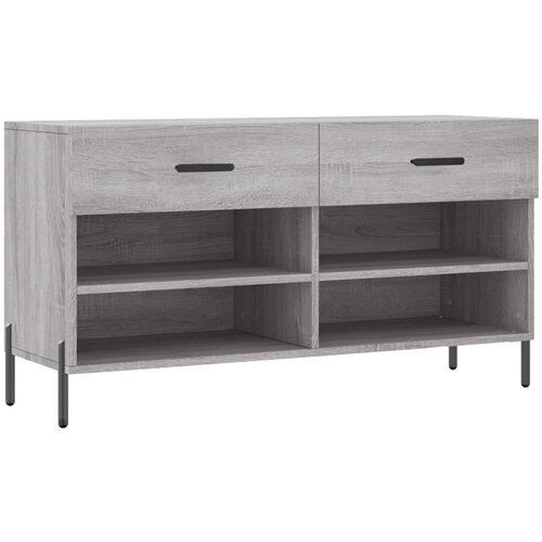  Klupa za cipele siva boja hrasta 102x35x55 cm konstruirano drvo Slike