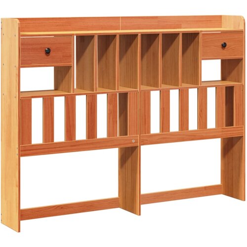 Maison Chic posteljno vzglavje - vzglavna omarica - nočna omarica s predelki vo&amp;scaron;čeno rjavo 150 cm trdna borovina, (21711460) Slike