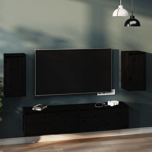 vidaXL Zidni ormarići 2 kom crni 30 x 30 x 60 cm od masivne borovine Cijene