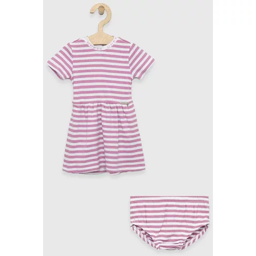 Guess Haljina za bebe boja: ružičasta, mini, širi se prema dolje