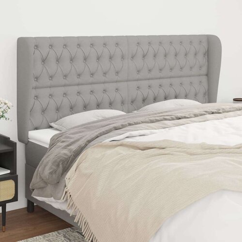  Uzglavlje s u&amp;scaron;ima svjetlosivo 203x23x118/128 cm od tkanine Slike