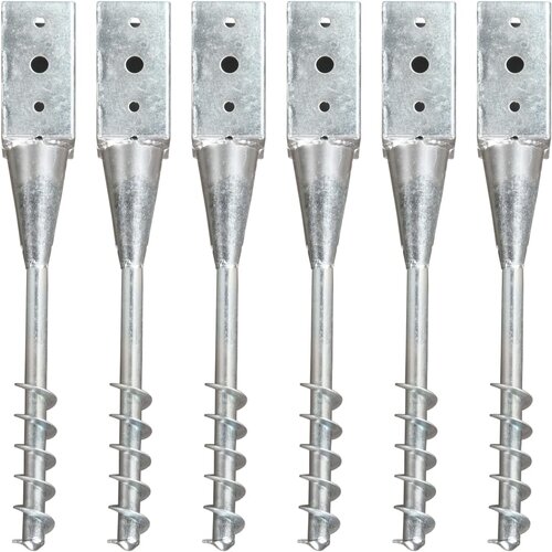 VidaXL Talne konice 6 kosov srebrne 10x10x57 cm pocinkano jeklo Slike