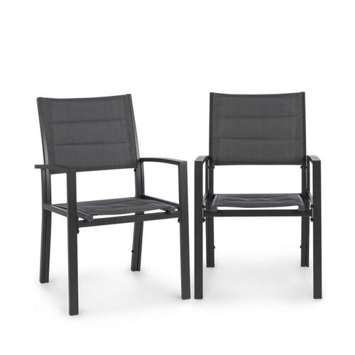 Blumfeldt Torremolinos vrtna stola, 2 kom, aluminij, ComfortMesh, temno siva Slike