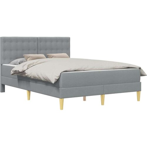  Okvir kreveta s madracem Svijetlo siva 160 x 200 cm tkanina - Svjetlosiva 160 x 200 cm Slike