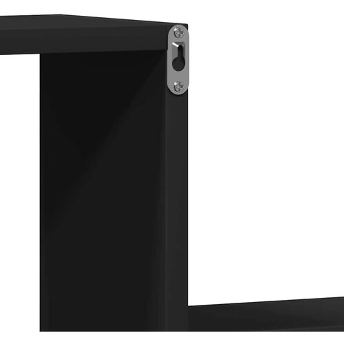  Zidne police 2 kom crne 100 x 15 x 20 cm konstruirano drvo Slike