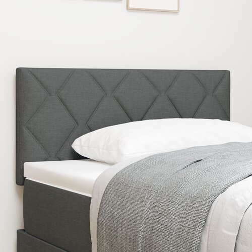 VidaXL Vzglavje z Diamantnimi Bloki Temno Sive 100 cm Tkanine Slike