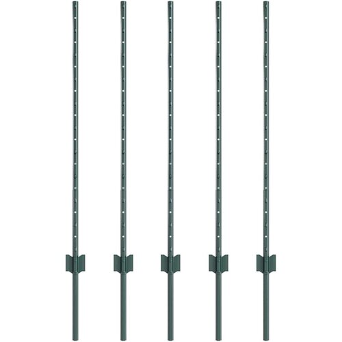  Stup za ogradu 5 pcs Zelena 140 cm Čelik Slike