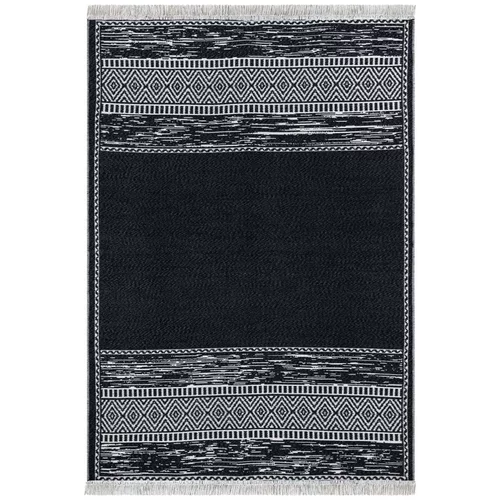 Oyo home crno bijeli pamučni tepih Duo, 60 x 100 cm