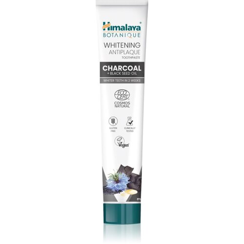 Himalaya Herbals Whitening Antiplaque Charcoal + Black Seed Oil pasta za izbjeljivanje s aktivnim ugljenom 75 ml Cijene