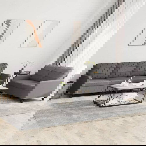 VidaXL 2-dijelni set sofa s jastucima sivi od umjetne kože Slike