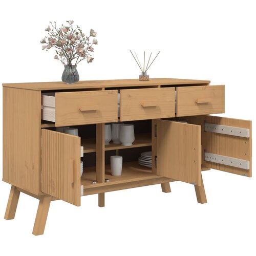  Komoda OLDEN smeđa 114 x 43 x 73,5 cm od masivne borovine Slike