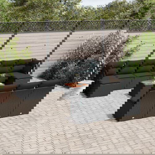 vidaXL 11-dijelni set vrtnih sofa od poliratana s jastucima crni Cijene