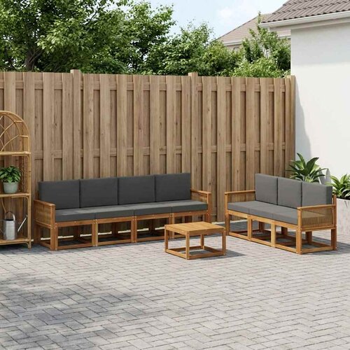  Set vanjskih sofa 8 pcs Prirodna i antracit Poliester Cene